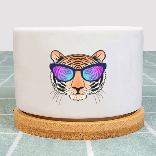 Tiger Head with Sunglasses Plant Pots