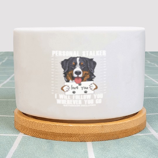 Bernese Mountain Dog Stalker Cartoon Plant Pots