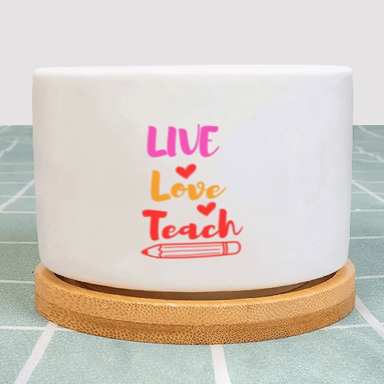Best Teacher teaching live school love children Plant Pots