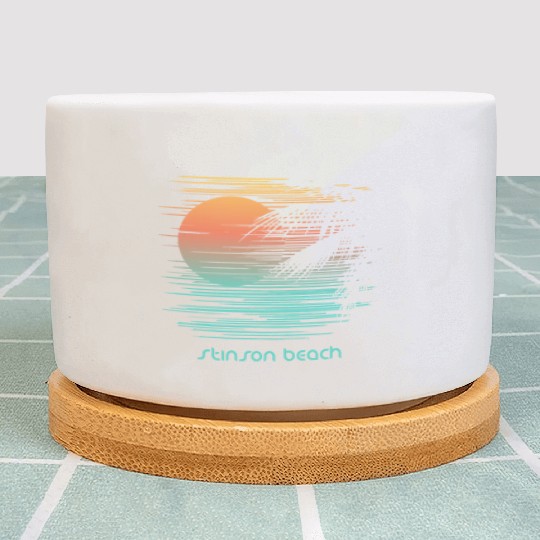 Artistic Stinson Beach California Palm Tree Plant Pots