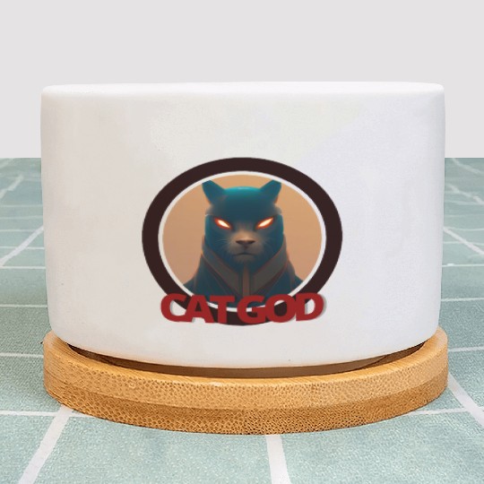 Samurai Cat God Plant Pots