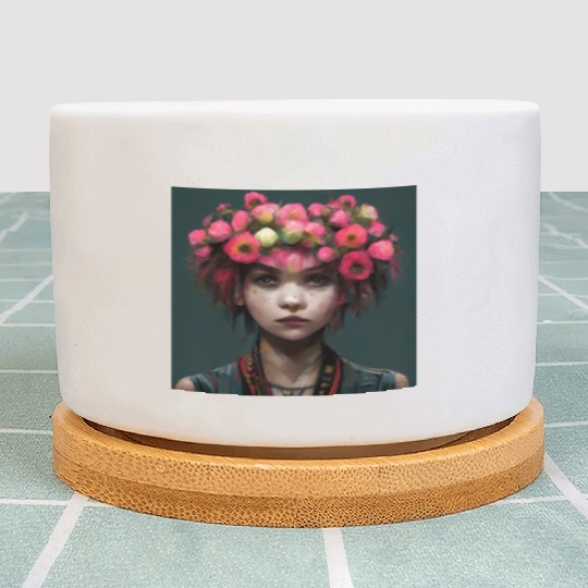 Flower Punk Girl Plant Pots