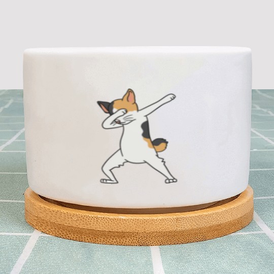 Dabbing Japanese Bobtail Cat Dab Dance Plant Pots