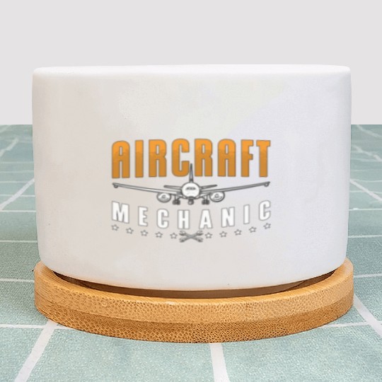 Aircraft Mechanic Plane Aviation Fix Airplanes Plant Pots