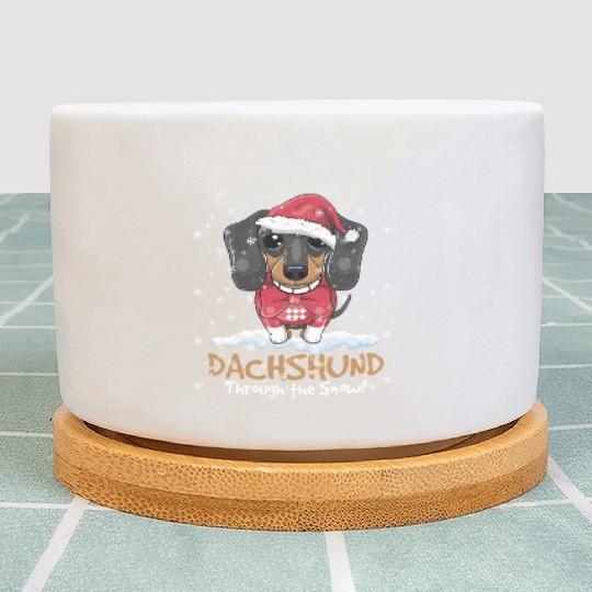 Dachshund Through The Snow Plant Pots