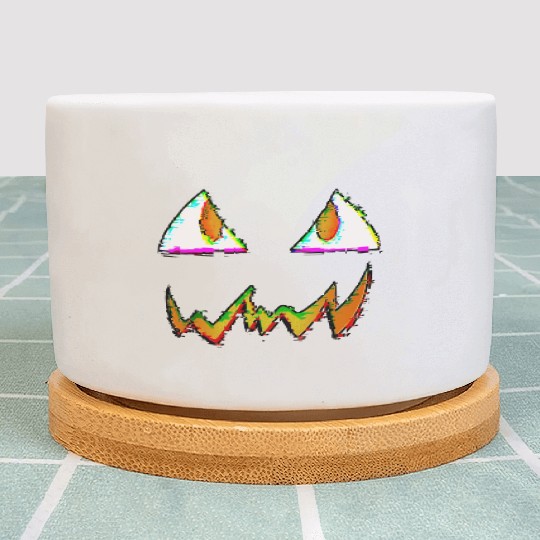 Jack O Lantern Face Glitch Plant Pots