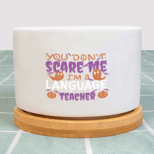 Ghost Pumpkin Language Teacher Halloween Plant Pots