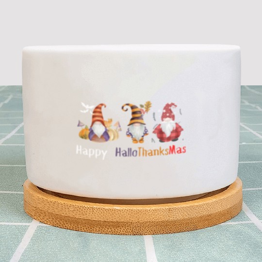 happy hallo thanksmas Thanksgiving gnome Funny Plant Pots