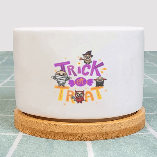 Trick Or Treat Witch Mummy Halloween Plant Pots