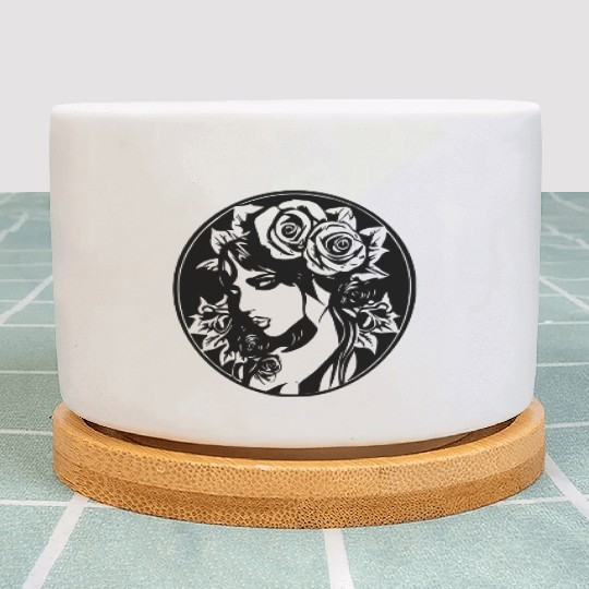 woman floral pattern Plant Pots