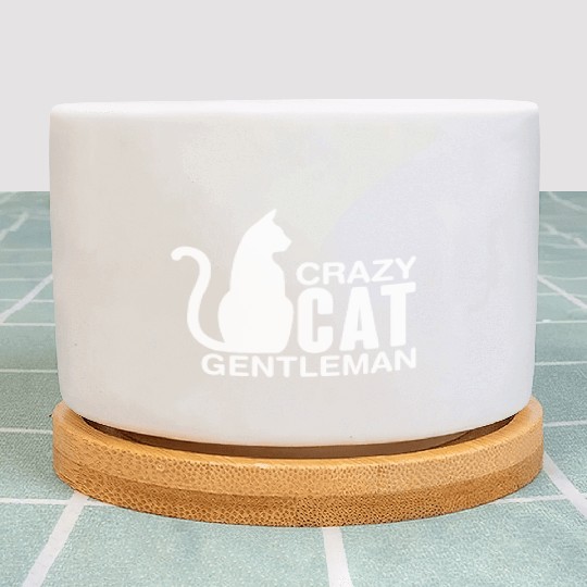 Crazy Cat Gentleman Plant Pots