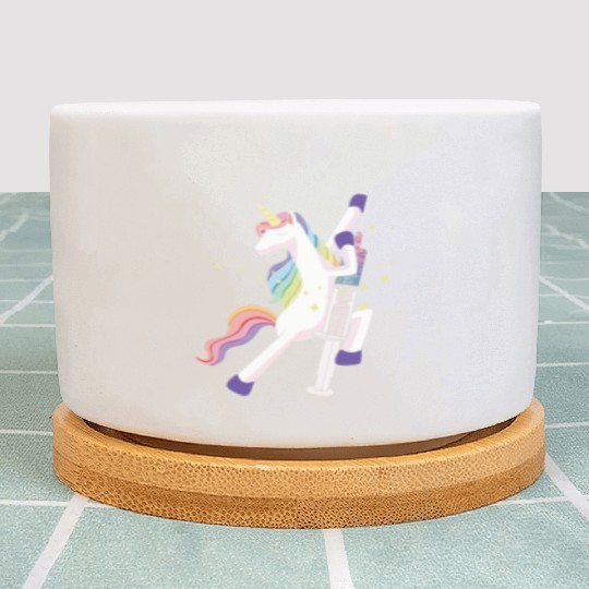Unicorn with glitter syringe vaccination kid baby Plant Pots