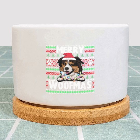 Border Miniature Shepherd Christmas Pajama Plant Pots