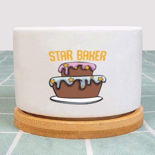 Star Baker Funny Cake Lover Baker Pastry Cooking Plant Pots