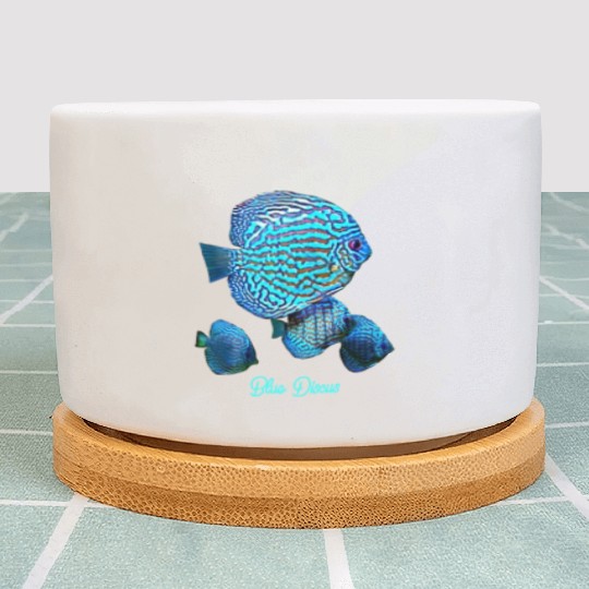 BLUE DISCUS FISH Plant Pots
