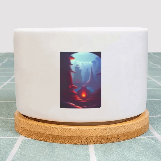 Alien planet landscape Plant Pots