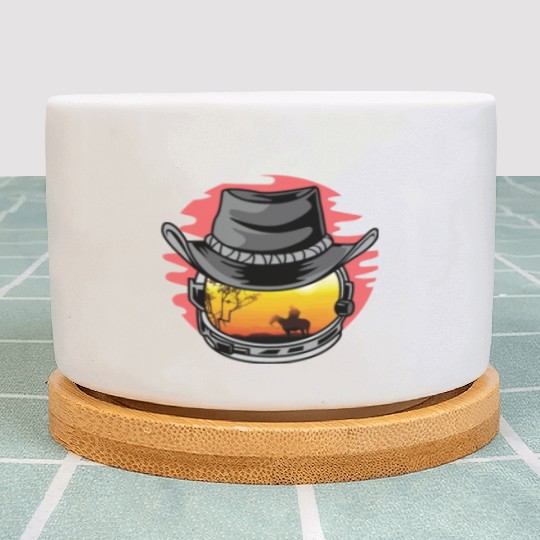 Astronaut Cowboy Astronaut Gift Plant Pots