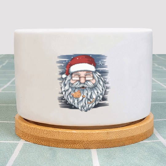 santa and kittens merry christmas Plant Pots