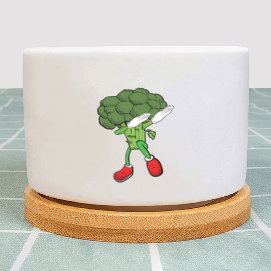 Cute Funny Dancing Broccoli Veggie Lover Plant Pots
