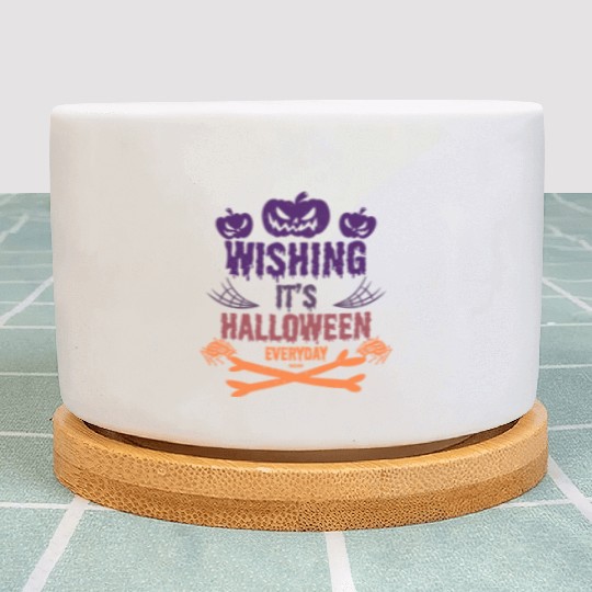 Every day Halloween Horror pumpkin with spider Plant Pots