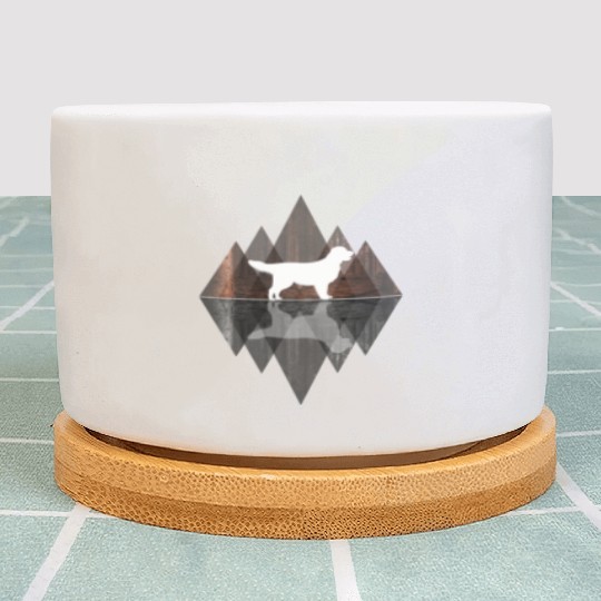 Golden Retriever abstract - geometry dog triangle Plant Pots