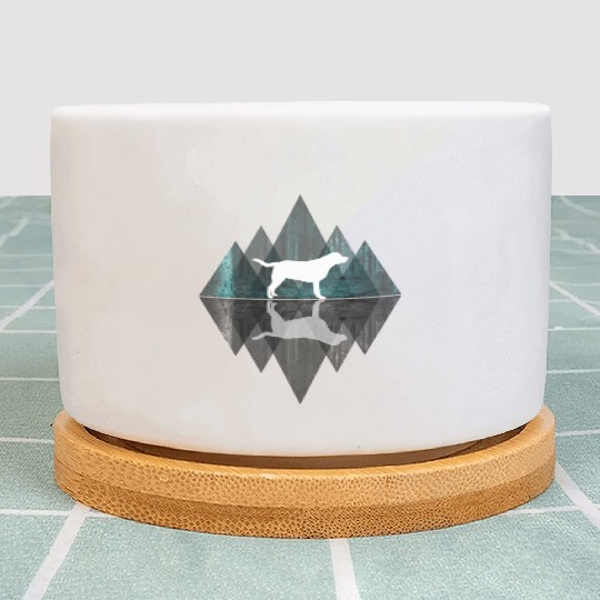 Labrador abstract - Geometry Dog Triangle Plant Pots