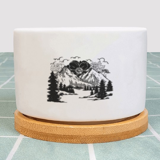 Nature Lover Mountains Forest Hiking Hiker Plant Pots