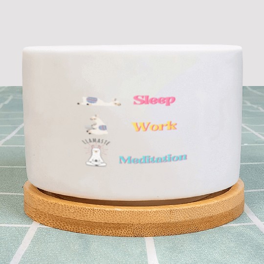 Llama Lifestyle: Sleep.Work.Meditation Plant Pots