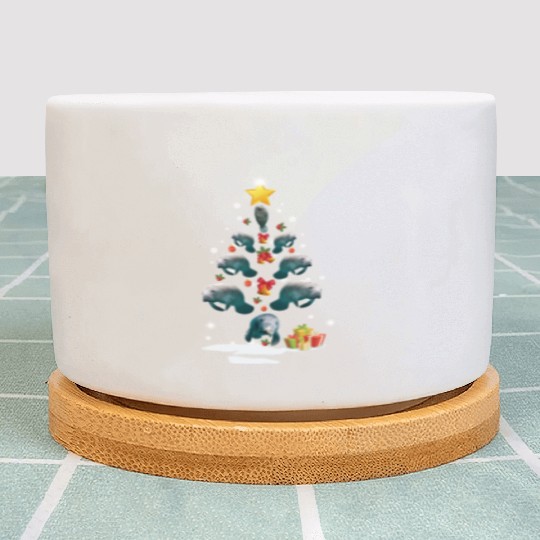 Dolphin Christmas Tree Dolphin Xmas Funny Gift Plant Pots