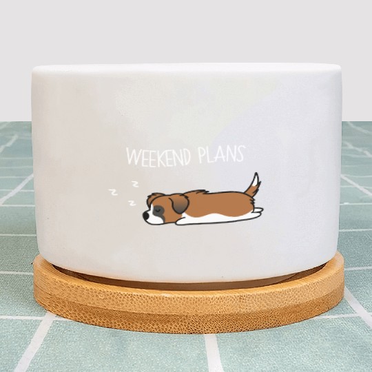 Weekend Plans Saint Bernard Plant Pots