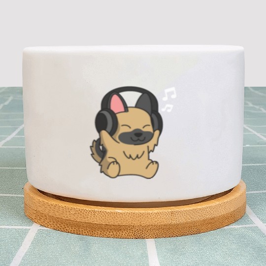 Music Lover German Shepherd Plant Pots