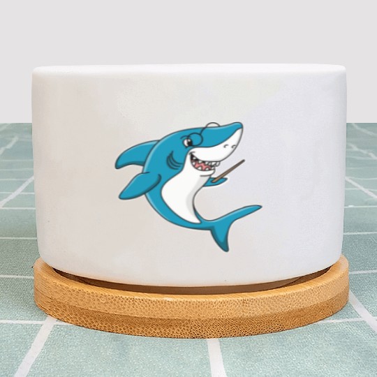 Teacher shark .. school student lessons enrollment Plant Pots