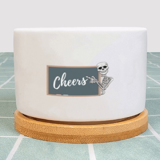 Cheers Crayon Blackboard Skeleton Teacher Plant Pots