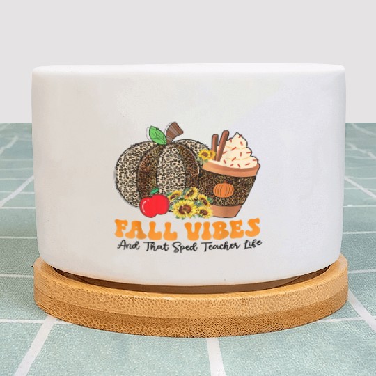 Groovy Fall Vibes Teacher Life Pumpkin Plant Pots
