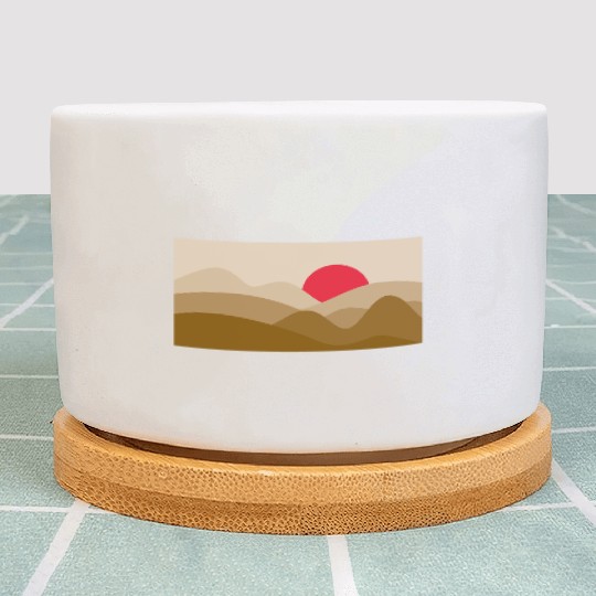 Minimalist Sun Copper Brown Plant Pots