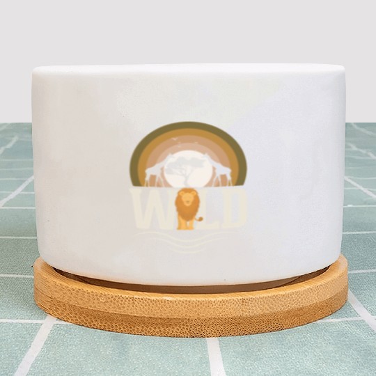 Wild Animals Lion Giraffe Africa Plant Pots