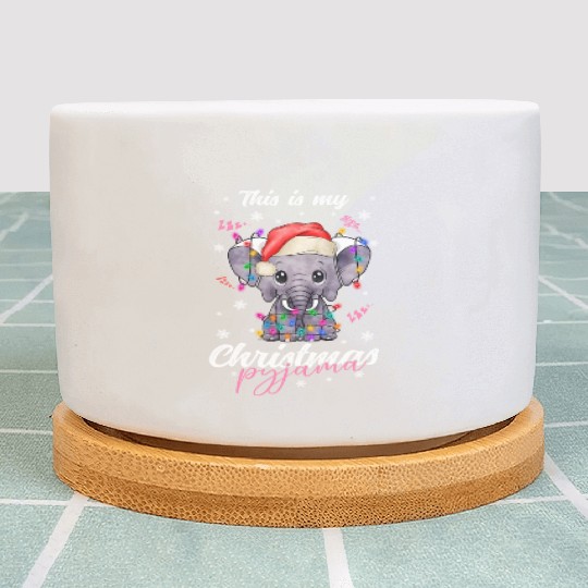 Winter Christmas Pyjama Elephant Plant Pots