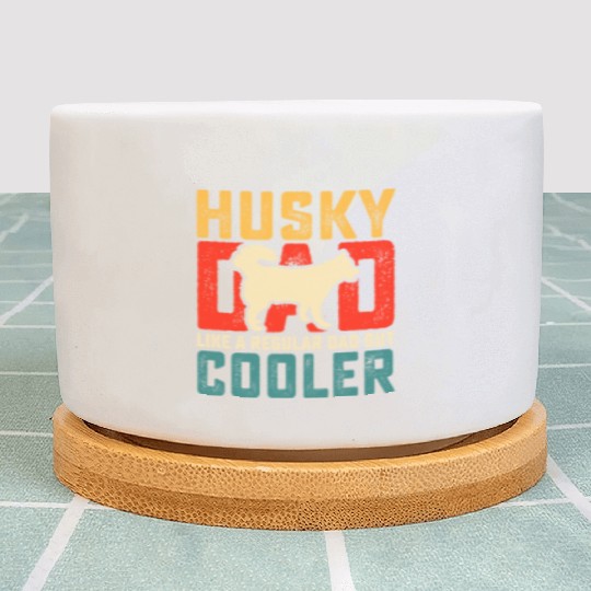 Cute Siberian Husky Dad Father's Day Plant Pots
