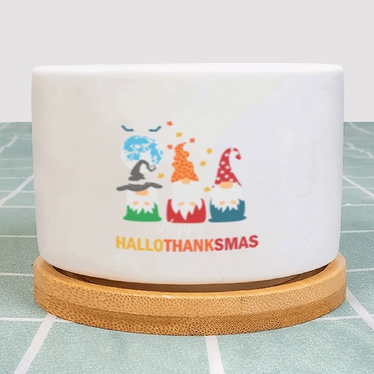 Happy Hallothanksmas Gnomes Lover Halloween Plant Pots