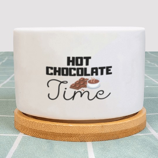Cute winter quotes - hot chocolate time Plant Pots