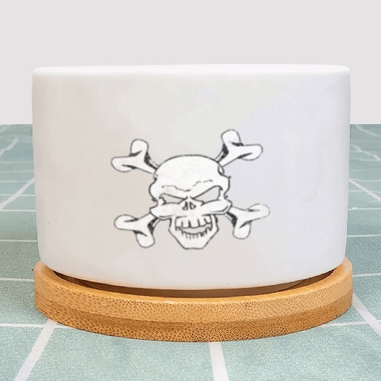 Distressed Skull And Crossbones Plant Pots