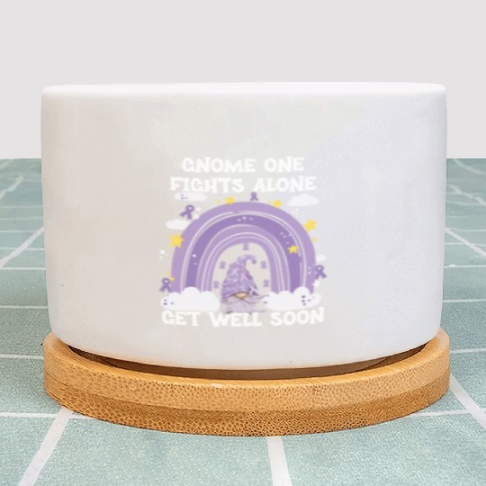 Gnome One Fights Alone Lavender Cancer Plant Pots
