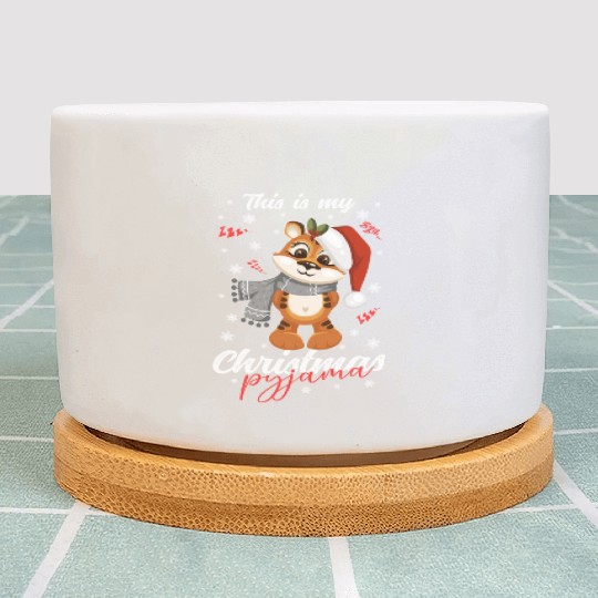 Winter Christmas Pyjama Tiger Plant Pots