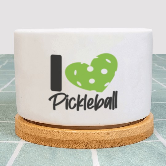 Pickleball Heart I Love Pickleball Plant Pots