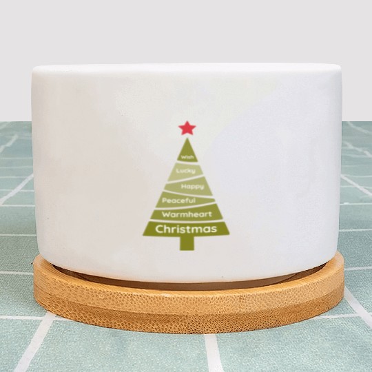 Minimalist Lime Green Christmas Pine Plant Pots