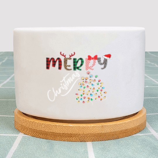 MERRY CHRISTMAS ,Christmas light Plant Pots
