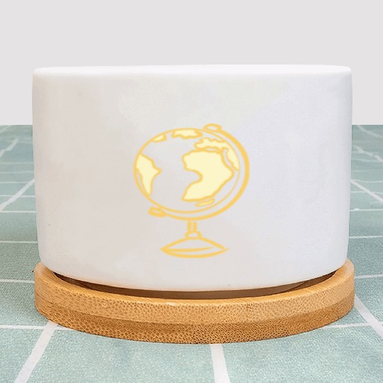 Globe Icon. Geography Teacher. Education symbol Plant Pots