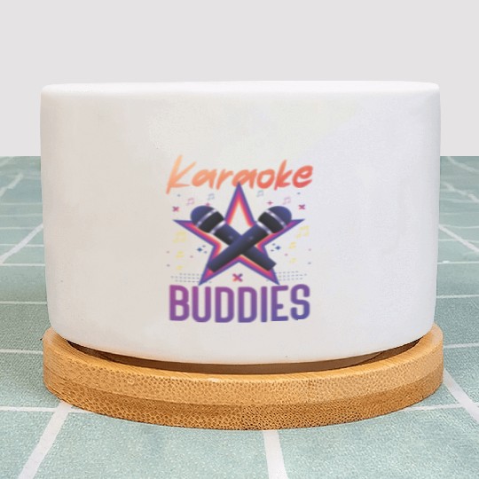 Karaoke Singer Friends Besties 80s Plant Pots