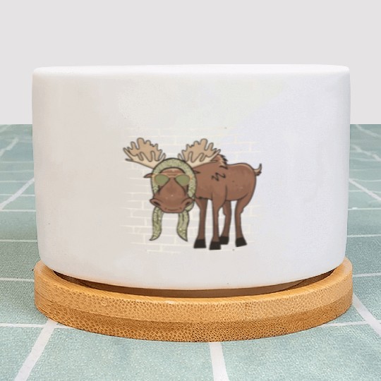 Moose Elk Sunglasses Scarf Plant Pots