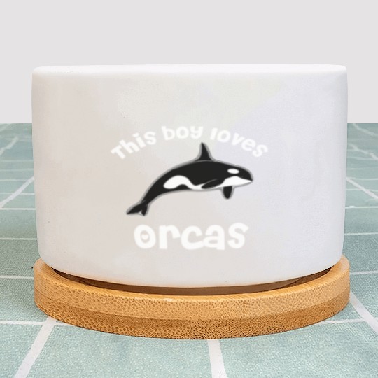 This Boy Loves Orcas Lover Funny Killer Whale Plant Pots